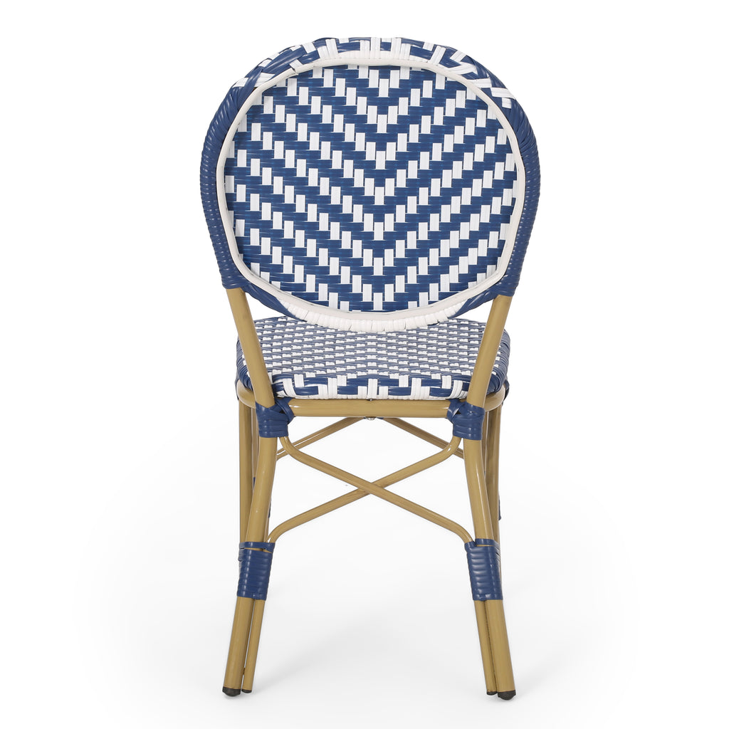 navy and white french bistro chairs