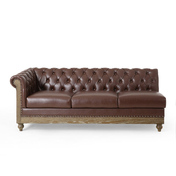 Kinzie Chesterfield Tufted 7 Seater Sectional Sofa with Nailhead Trim ...
