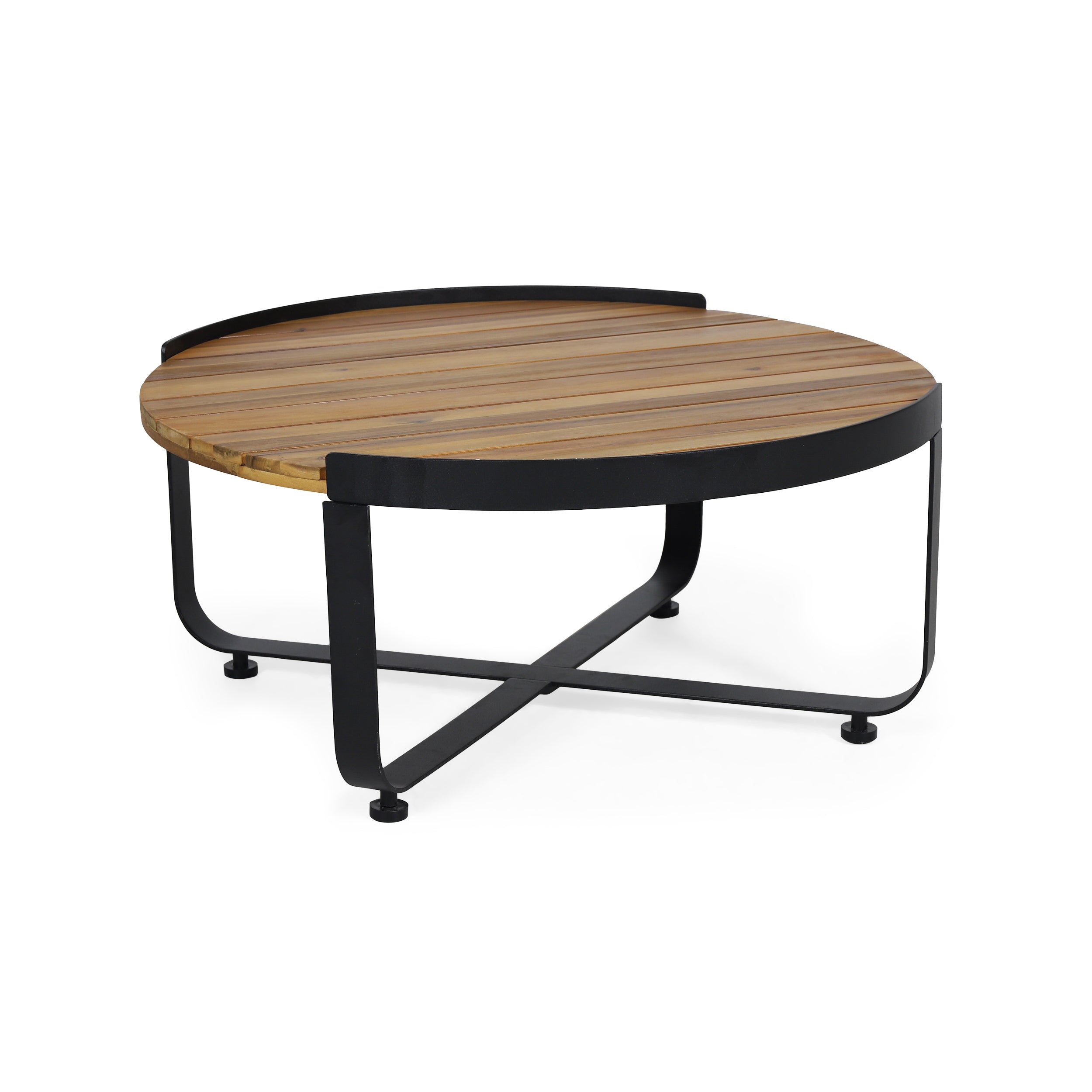 Aceston Outdoor Modern Industrial Acacia Wood Coffee Table