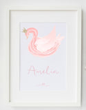Ballerina Swan Lake Personalised Print - swan lake - crown swan - ballet - ballerina - ideal gift for ballet lovers - new baby gift