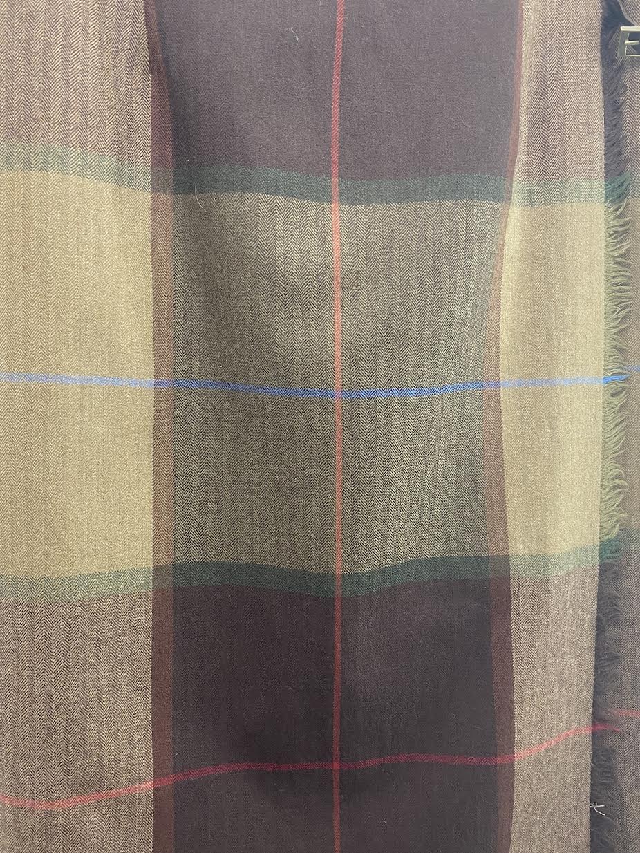 Vintage - Wool Plaid Wrap Blanket Skirt / Brown - 10