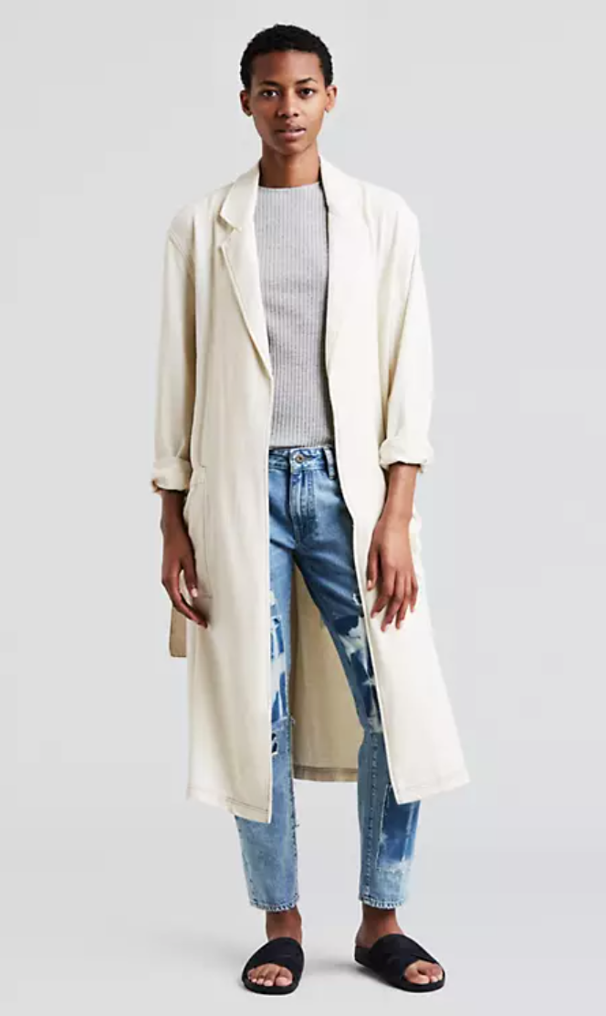 Resale - Levi's Raw Silk Trench  / Natural - M/L