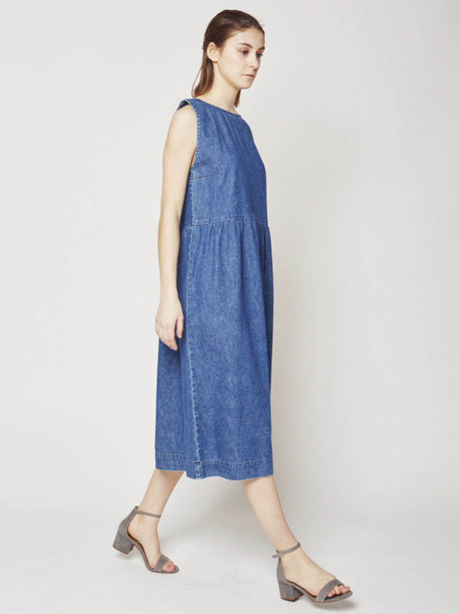 Resale - Ilana Kohn Cotton Linen Kate Dress / Blue Grey - SM