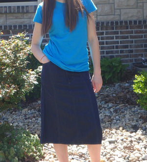 cute modest denim skirts