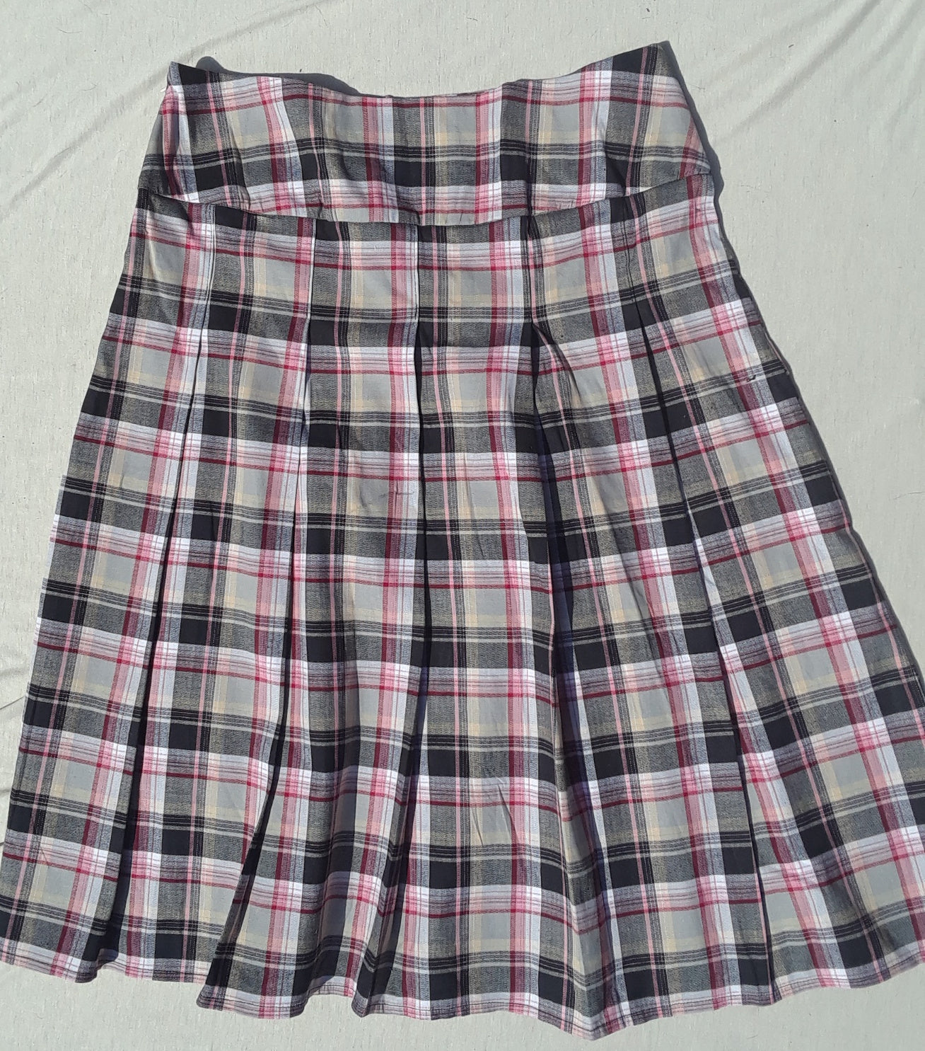 pink skirt plaid