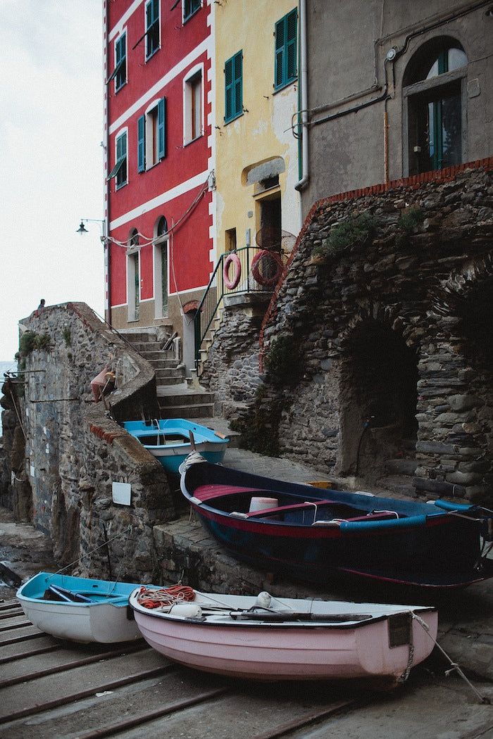 Jillian Wishart with Leather Capri in Cinque Terre, Italy