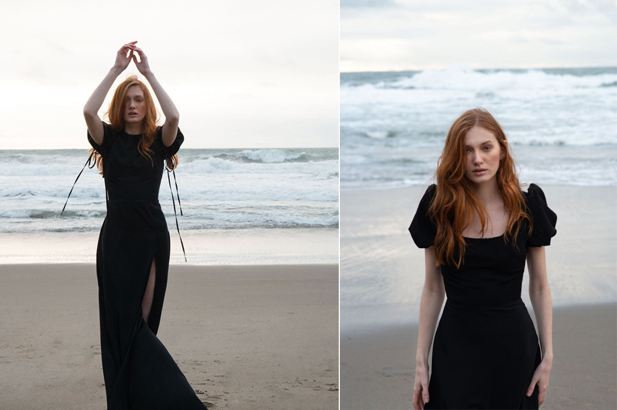 Alyssa Nicole Fall 2019 Collection. Simple luxury silk dress. Sustainable Luxury Dresses designed by Alyssa Nicole. Feminine, Ethereal, & Chic. Handcrafted in California· Made to Measure Apparel · Sustainably Sourced · Free Shipping