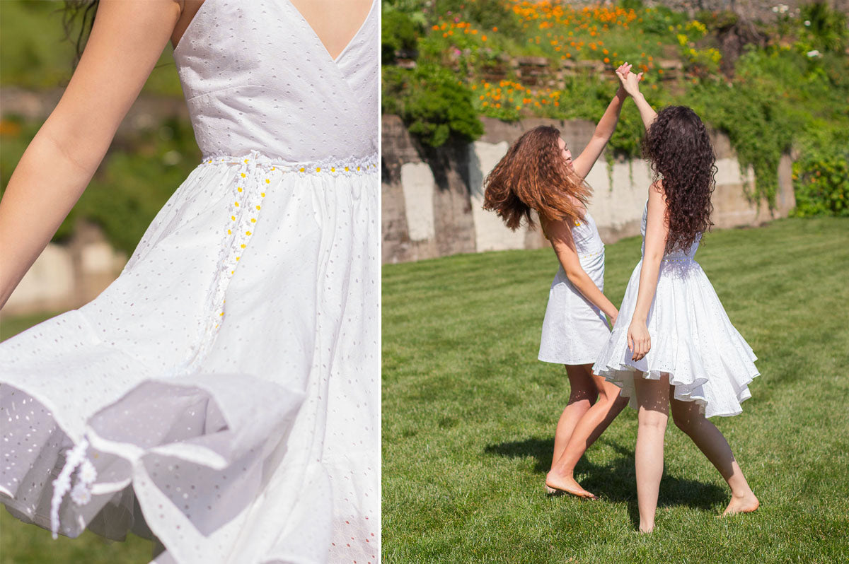 Alyssa Nicole Flourish Collection. Simple luxury cotton dress. Sustainable Luxury Dresses designed by Alyssa Nicole. Feminine, Ethereal, & Chic. Handcrafted in California· Made to Measure Apparel · Sustainably Sourced · 2 Day Shipping