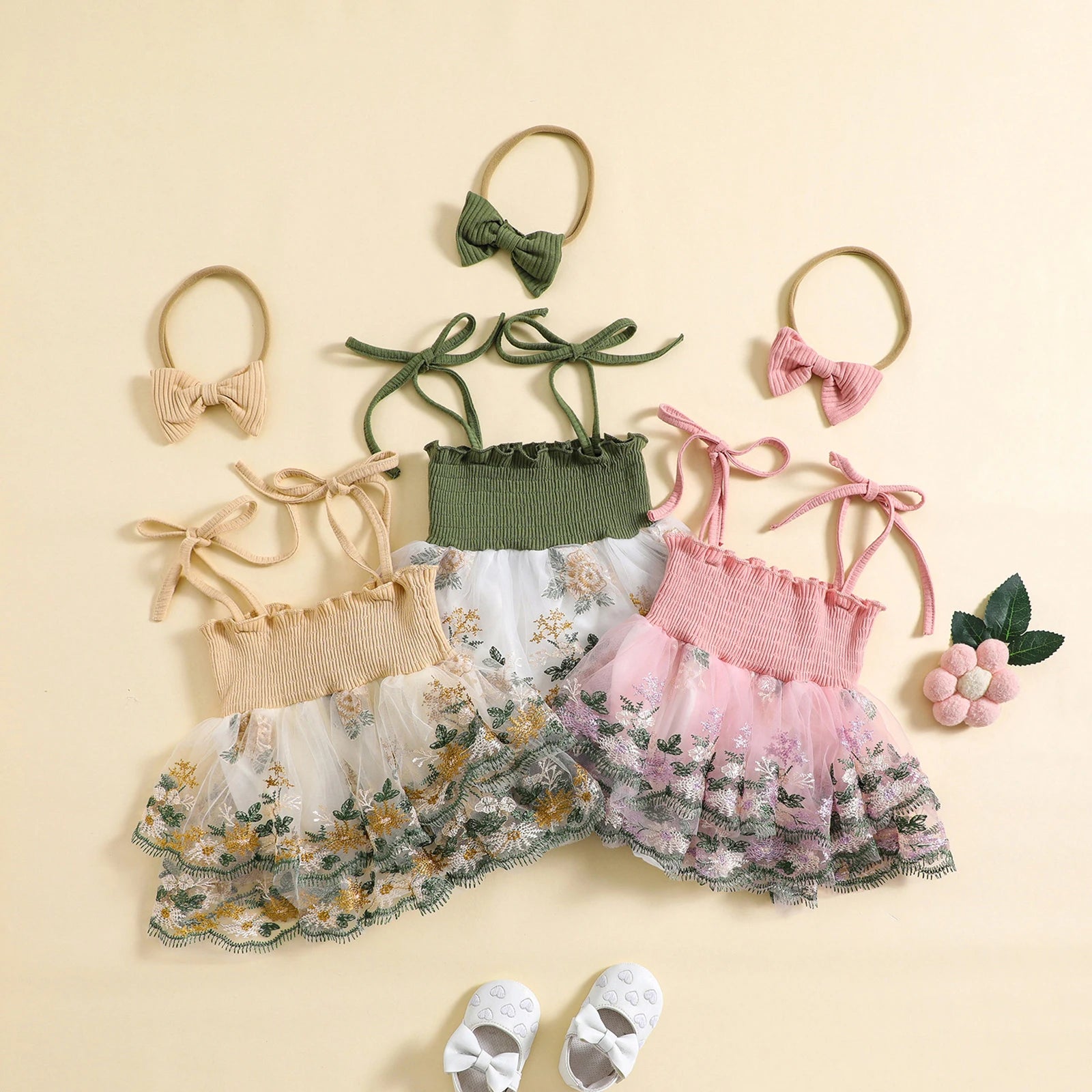 Ellie Floral Romper Dress for Baby Girls