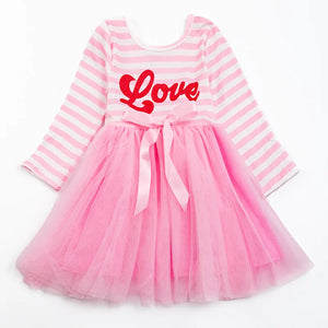 Love Striped Tulle Party Dress - Jadey's Closet