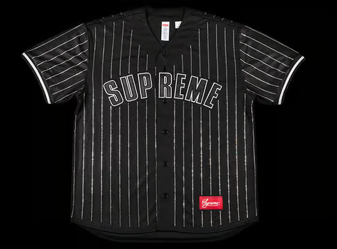 Supreme Rhinestone Baseball Jersey