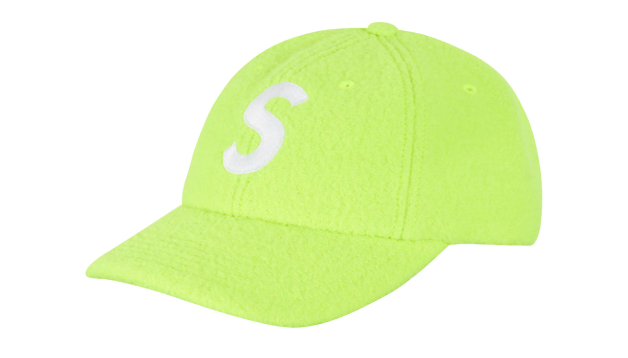 Supreme Boiled Wool S Logo 6-Panel Fluorescent Green