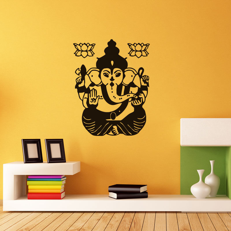 Ganesha Lord Indian Elephant Wall Decor Sticker Home Decoration Wall Mural Vinyl Home Pvc Art Wallpaper Living Room Decor Y 501