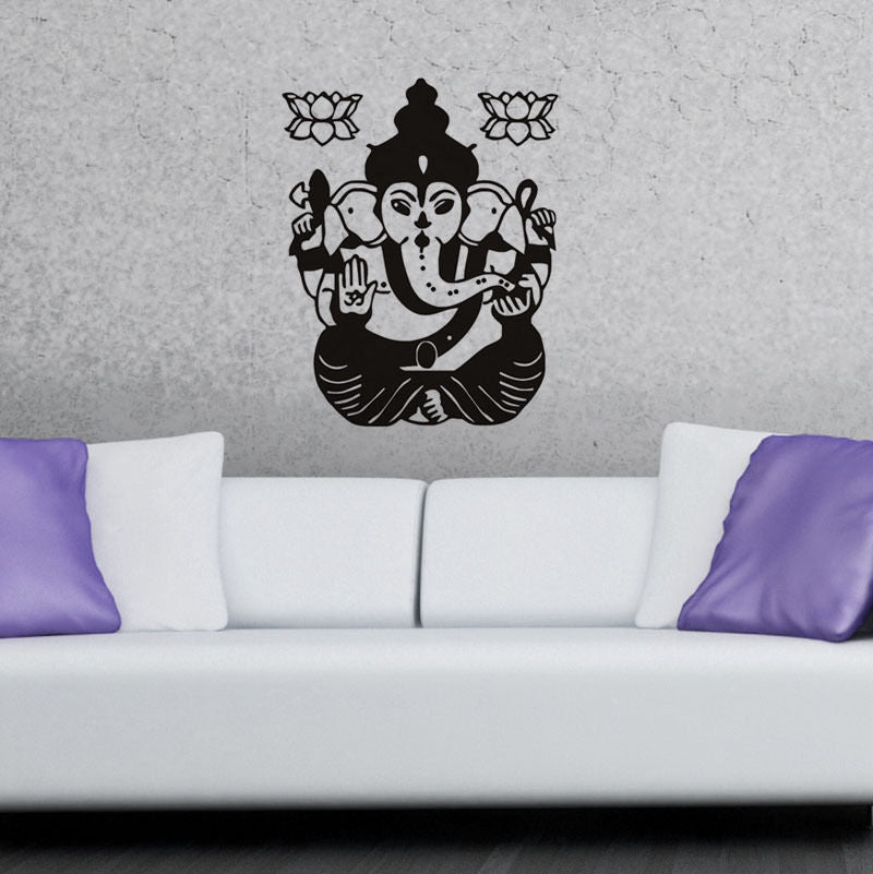 Ganesha Lord Indian Elephant Wall Decor Sticker Home Decoration Wall Mural Vinyl Home Pvc Art Wallpaper Living Room Decor Y 501