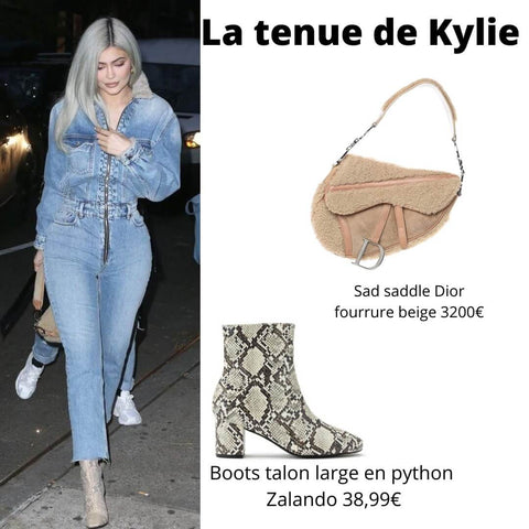 Kylie Jenner - Sexy en combinaison jean claire