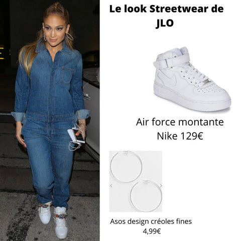 Jennifer Lopez en combinaison jean - look sportwear