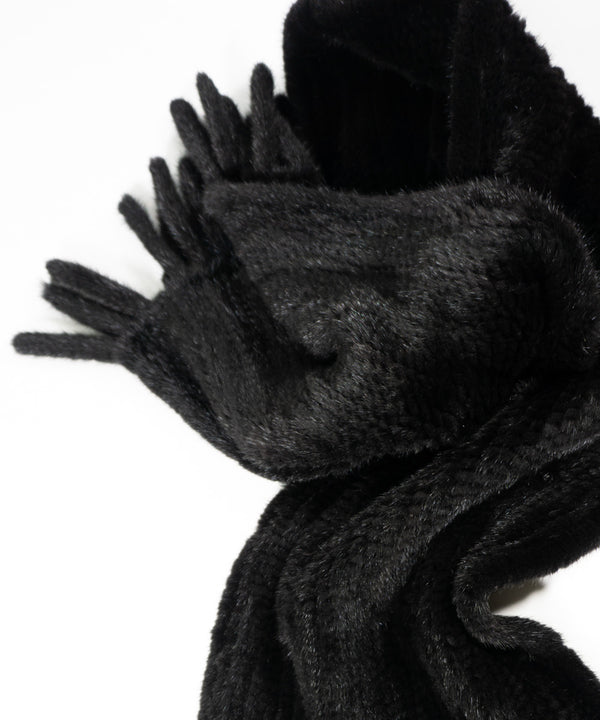 Echarpe visón tricotado negro2