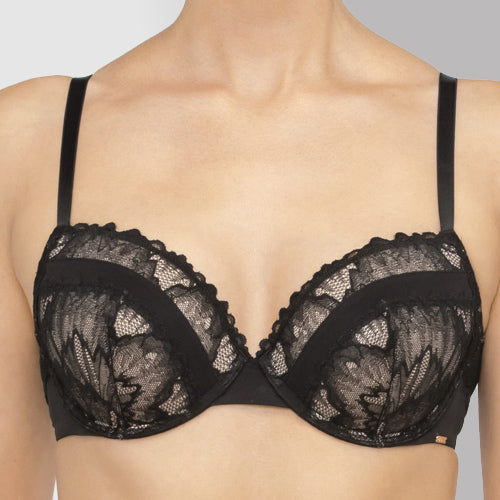 Nessa Omena Women's Black Non-Padded Underwired Full Cup Bra 34E