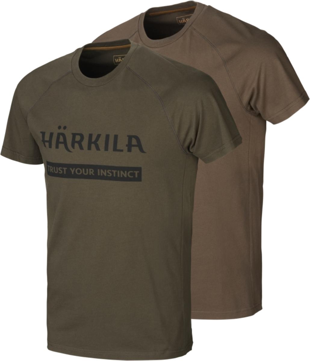Image of Harkila Harkila logo t-shirt 2-pack Willow green/Slate brown