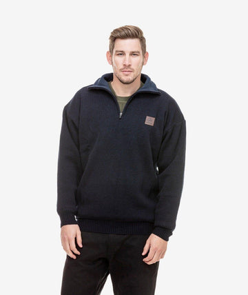 Men's Motu Pullover Fleece in Black - Swanndri NZ