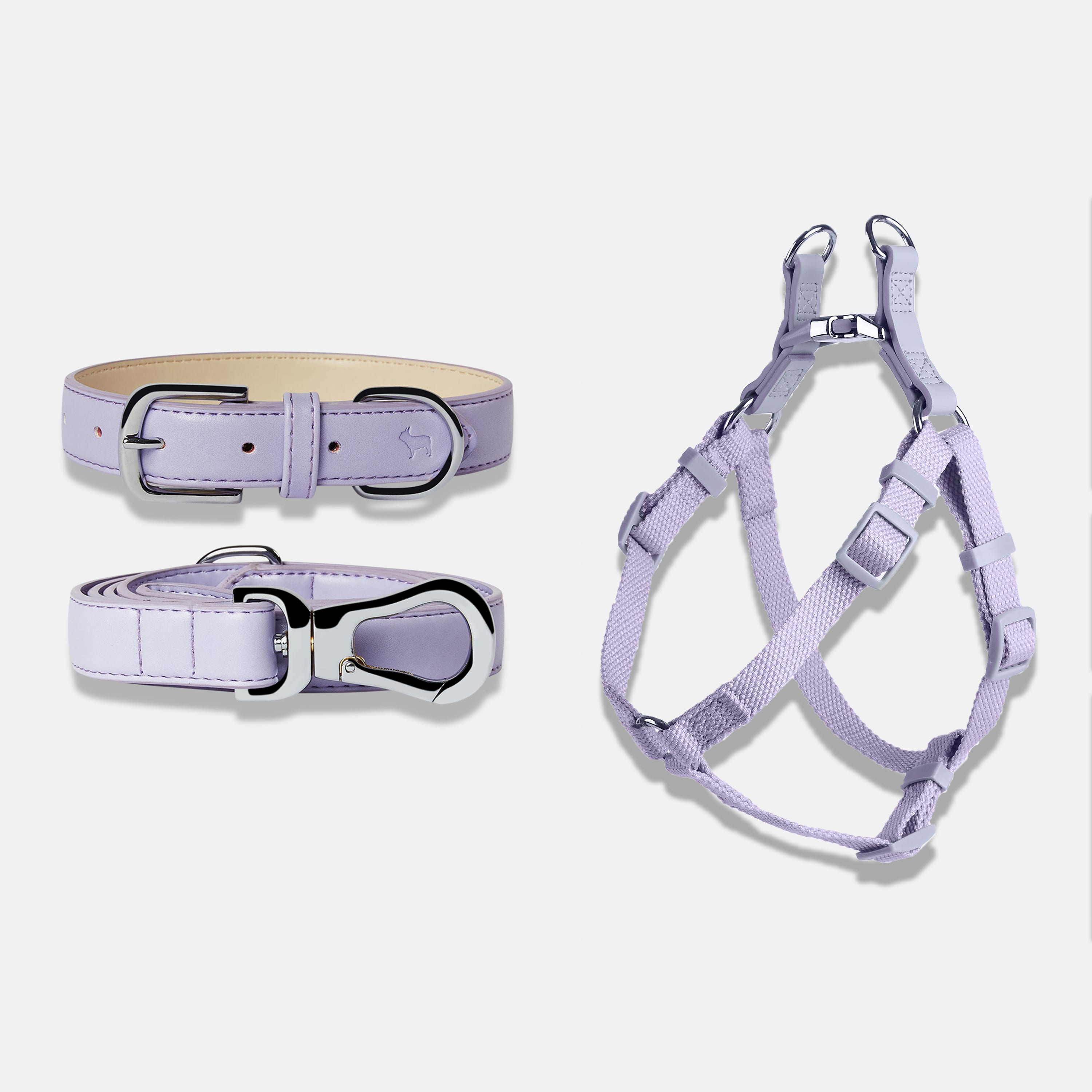 lilac dog collar and lead