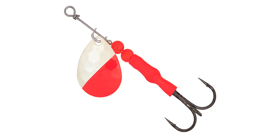 Spinner Rig for Salmon Trolling Behind a 360 Flasher (single-pack) for  Chinook & Coho (5/0 hooks) 1/2 white, 1/2 chrome, pink dot/pink candy back  - The Guide's Forecast
