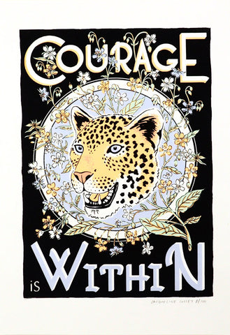 Screen print tiger courage within cuemars