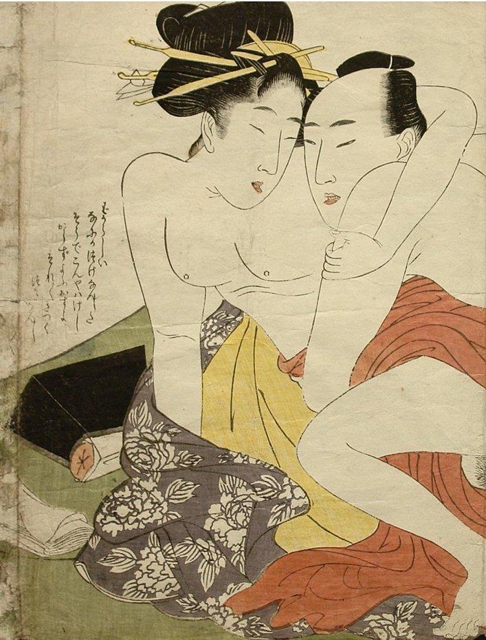 The courtesan and her lover | Japanese Shunga Print | Cuemars â€“ CUEMARS