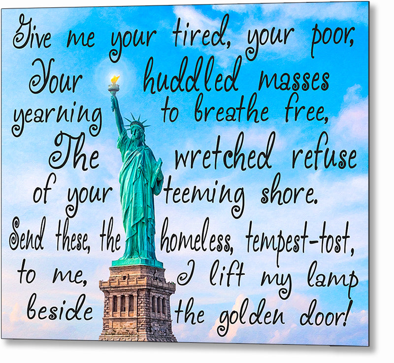 Statue Of Liberty Poem Metal Print by American Artist Mark Tisdale