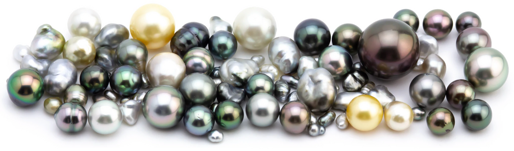 An assortment of pearls of many shapes and sizes