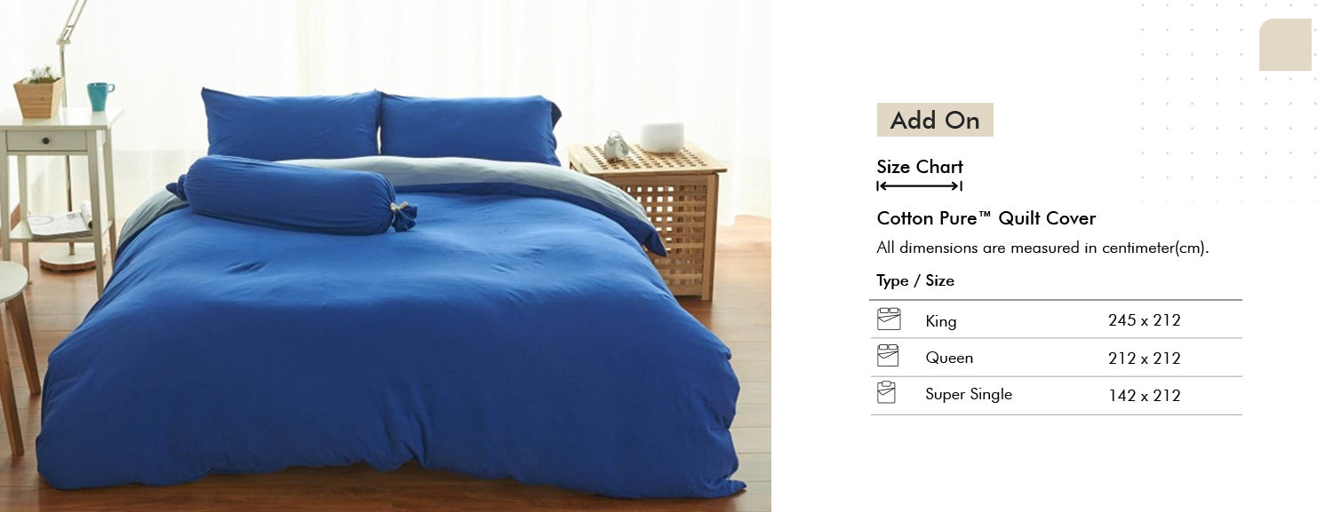 Cotton Pure? Klein Blue Jersey Cotton Fitted Sheet Set Add On Sizze Chart