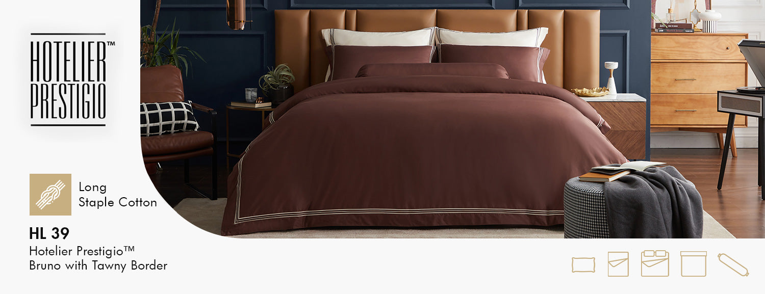 HL 39 Hotelier Prestigio™ Bruno With Tawny Border Quilt Cover