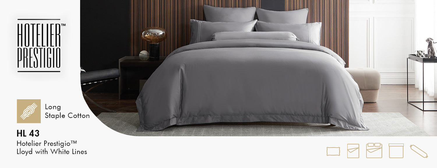 HL 43 Hotelier Prestigio™ Lloyd With White Lines Fitted Sheet Set