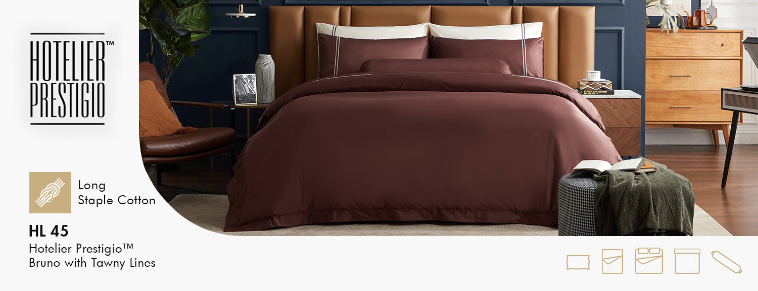 HL 45 Hotelier Prestigio™ Bruno With Tawny Lines Quilt Cover