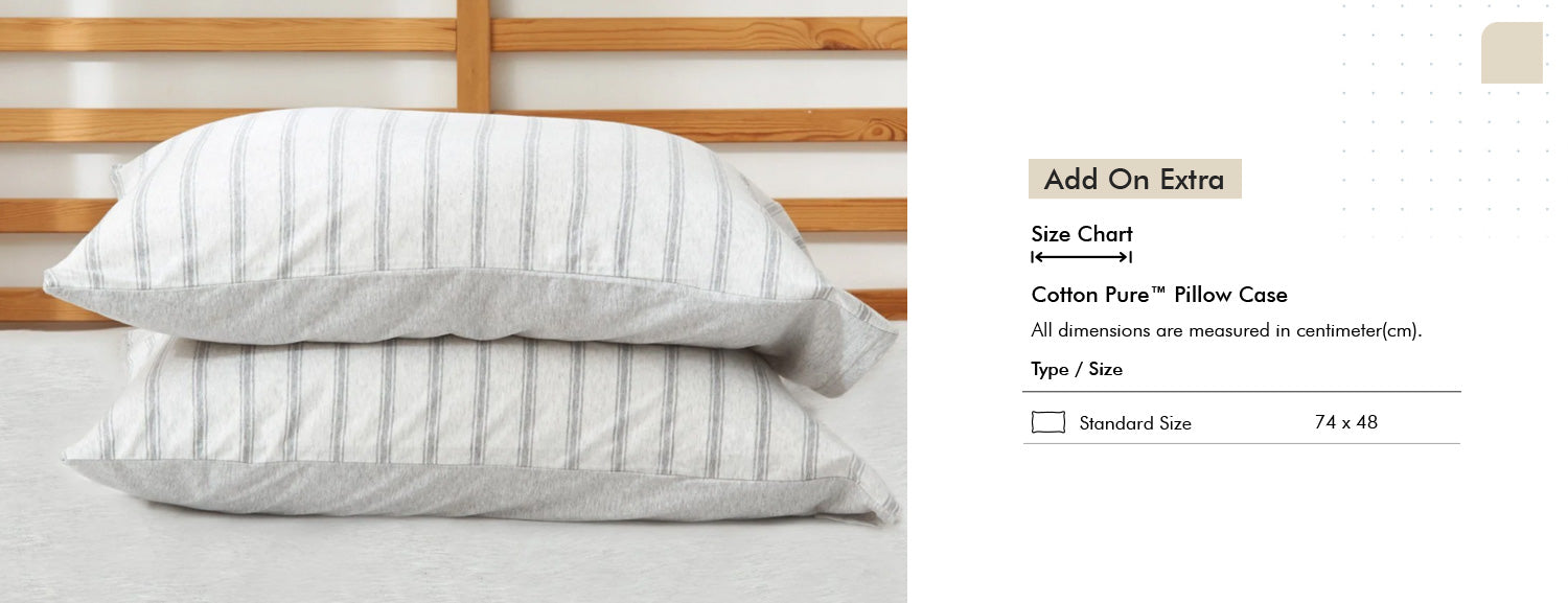 Cotton Pure? Menatee Grey Stripe Jersey Cotton Quilt Cover Add On Extra