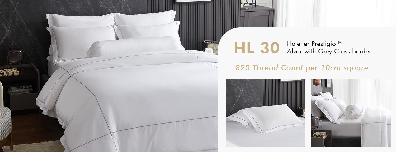 Hotelier Prestigio™ Alvar With Grey Cross Border Quilt Cover HL 30