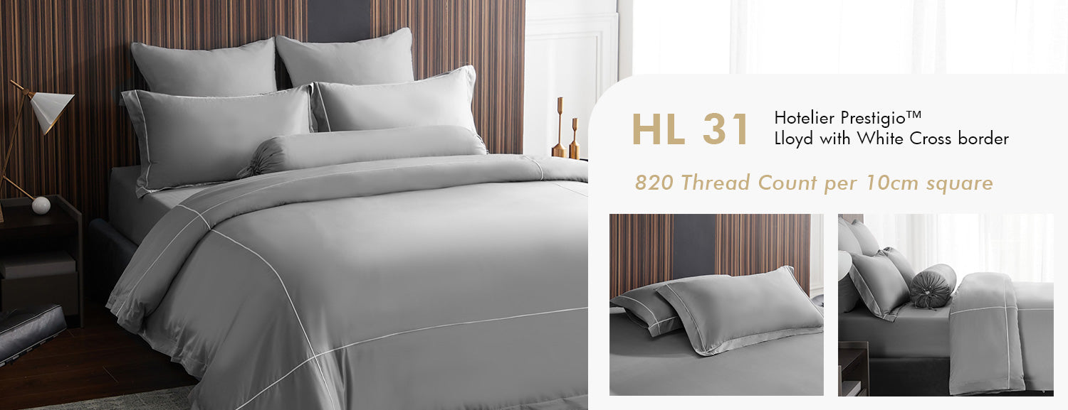 Hotelier Prestigio™ Lloyd With White Cross Border Fitted Sheet Set HL 31