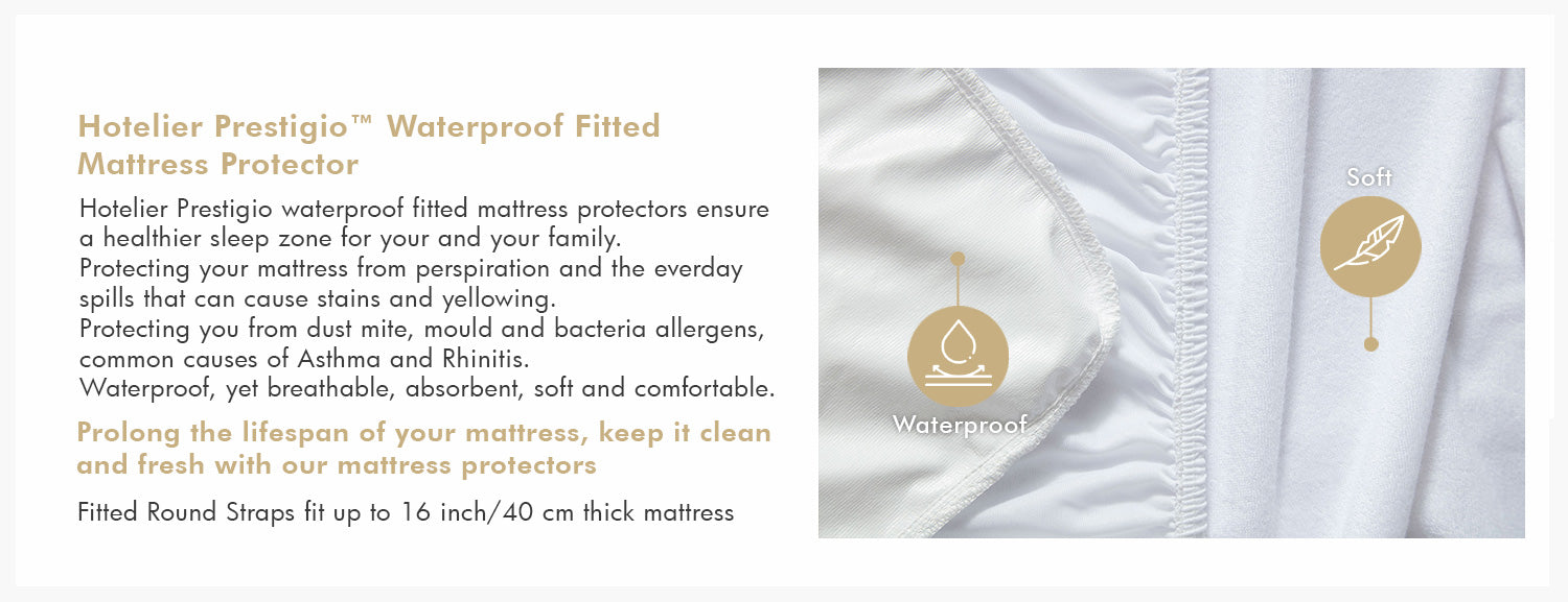 Hotelier Prestigio™ Waterproof Fitted Mattress Protector