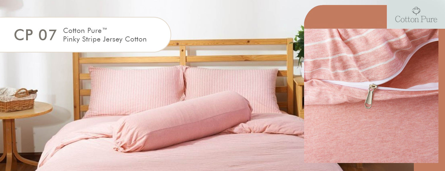 CP 07 Cotton Pure? Pinky Stripe Jersey Cotton Quilt Cover