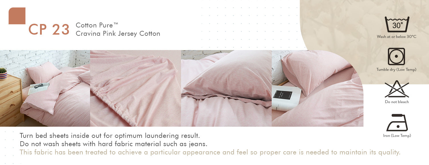 Cotton Pure™ Cravina Pink Jersey Cotton Bolster Case CP 23