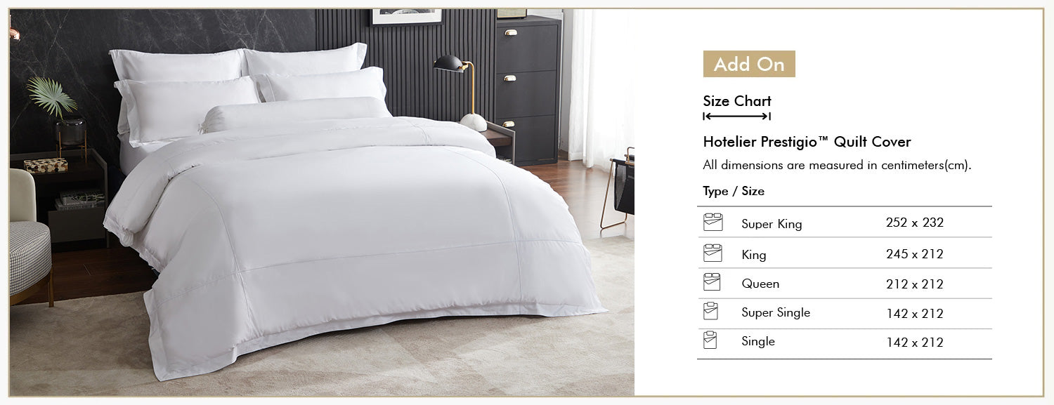 Hotelier Prestigio™ Alvar With White Cross Border Fitted Sheet Set Add On Size Chart