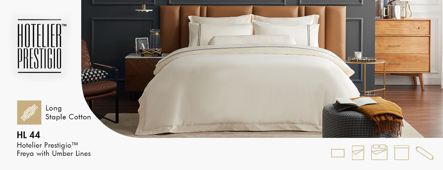 HL 44 Hotelier Prestigio™ Freya With Umber Lines Fitted Sheet Set