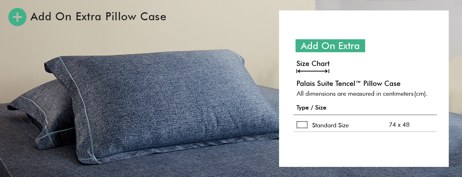 Palais Suite TENCEL™ Ocean Lined Fitted Sheet Set Add On Extra Pillow Case