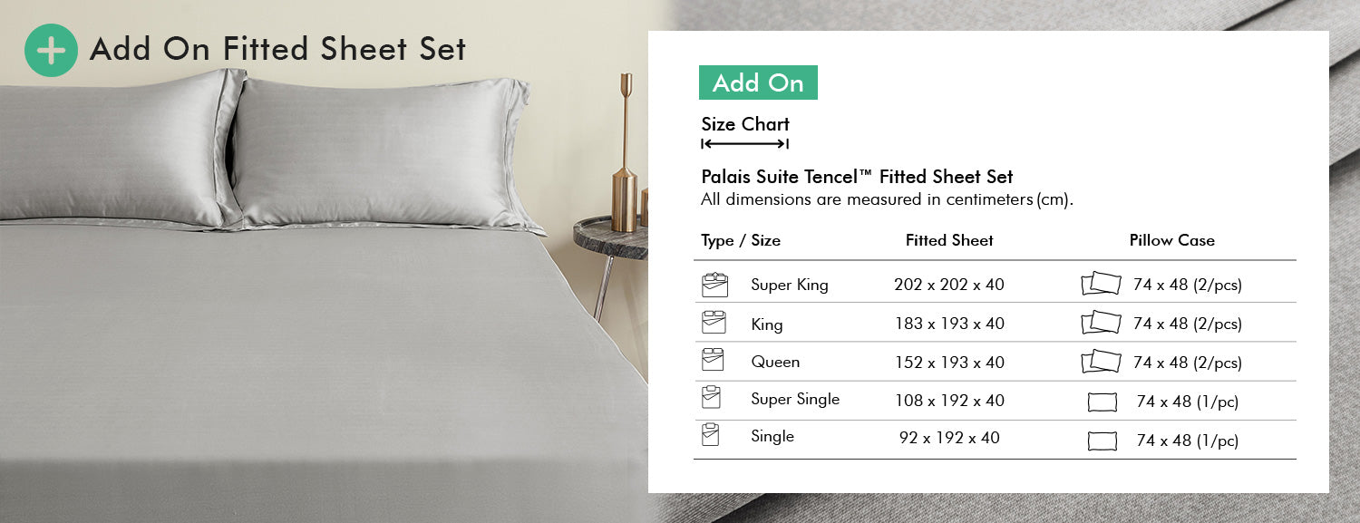 Palais Suite TENCEL™ Gilden Lined Quilt Cover Add On Fitted Sheet Set