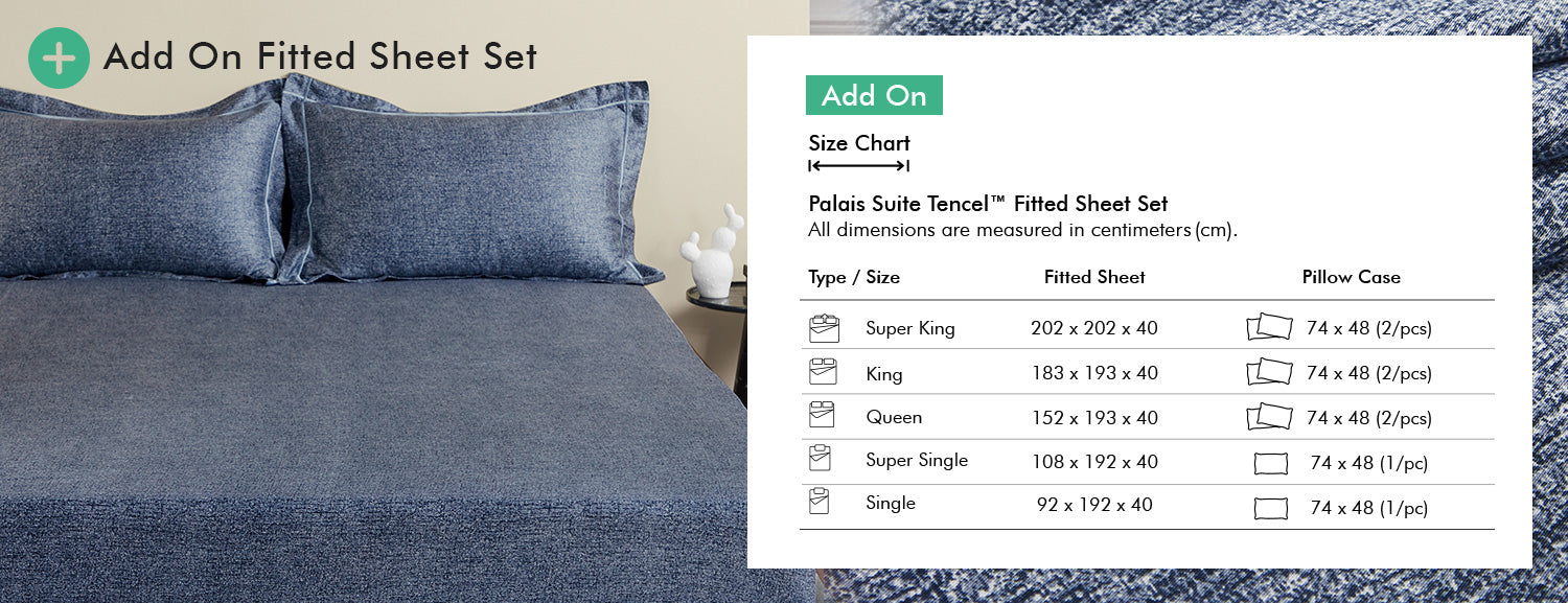 Palais Suite TENCEL™ Ocean Lined Quilt Cover Add on Fitted Sheet Set