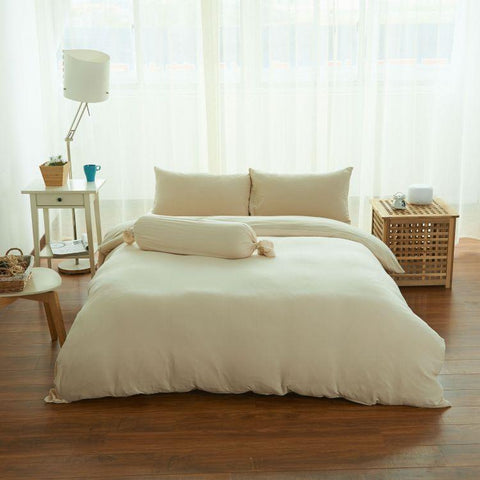 Cotton Pure™ Milky Beige Jersey Cotton Fitted Sheet Set
