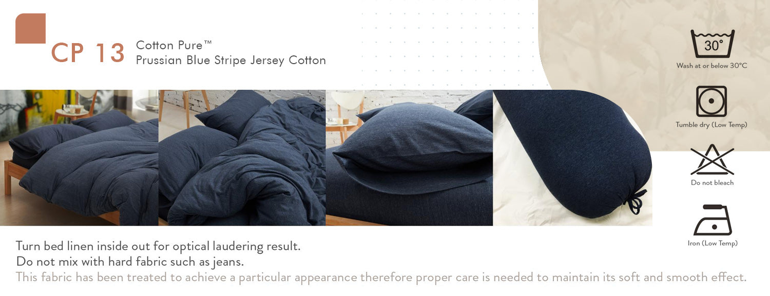 Cotton Pure? Prussian Blue Jersey Cotton Fitted Sheet Set CP 13