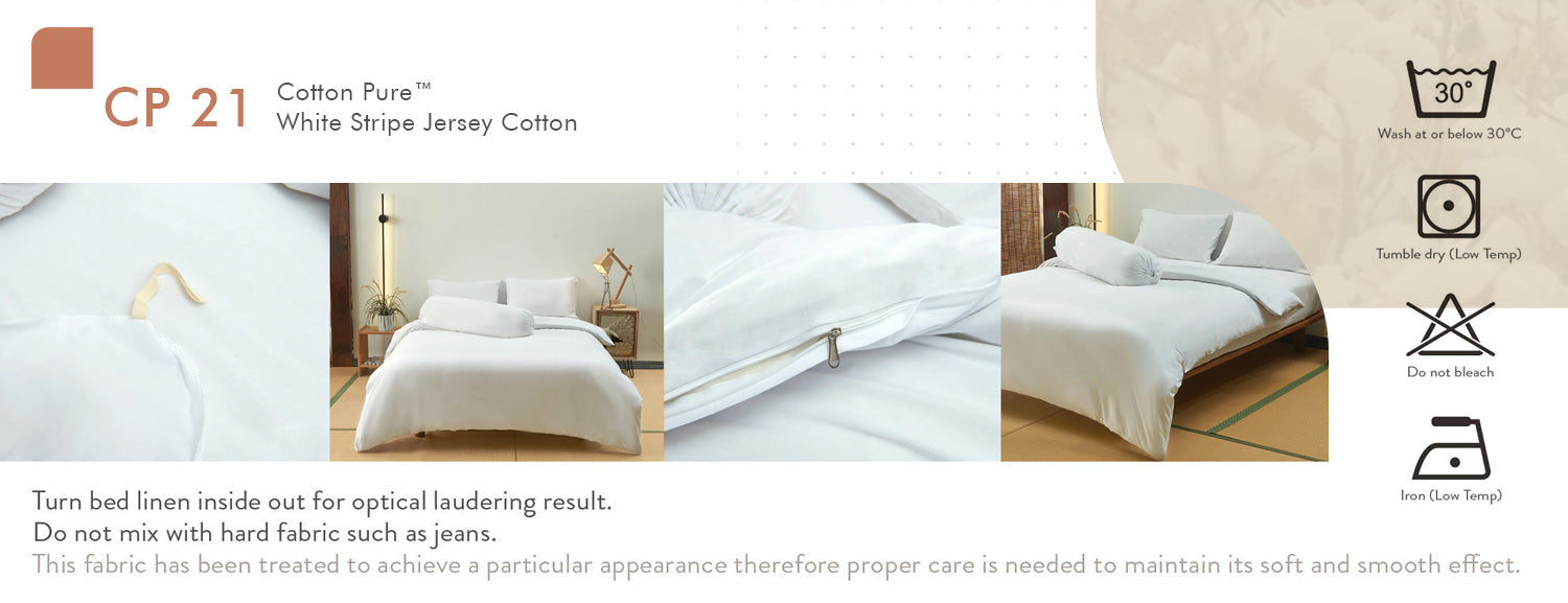 Cotton Pure? White Jersey Cotton Fitted Sheet Set CP 21