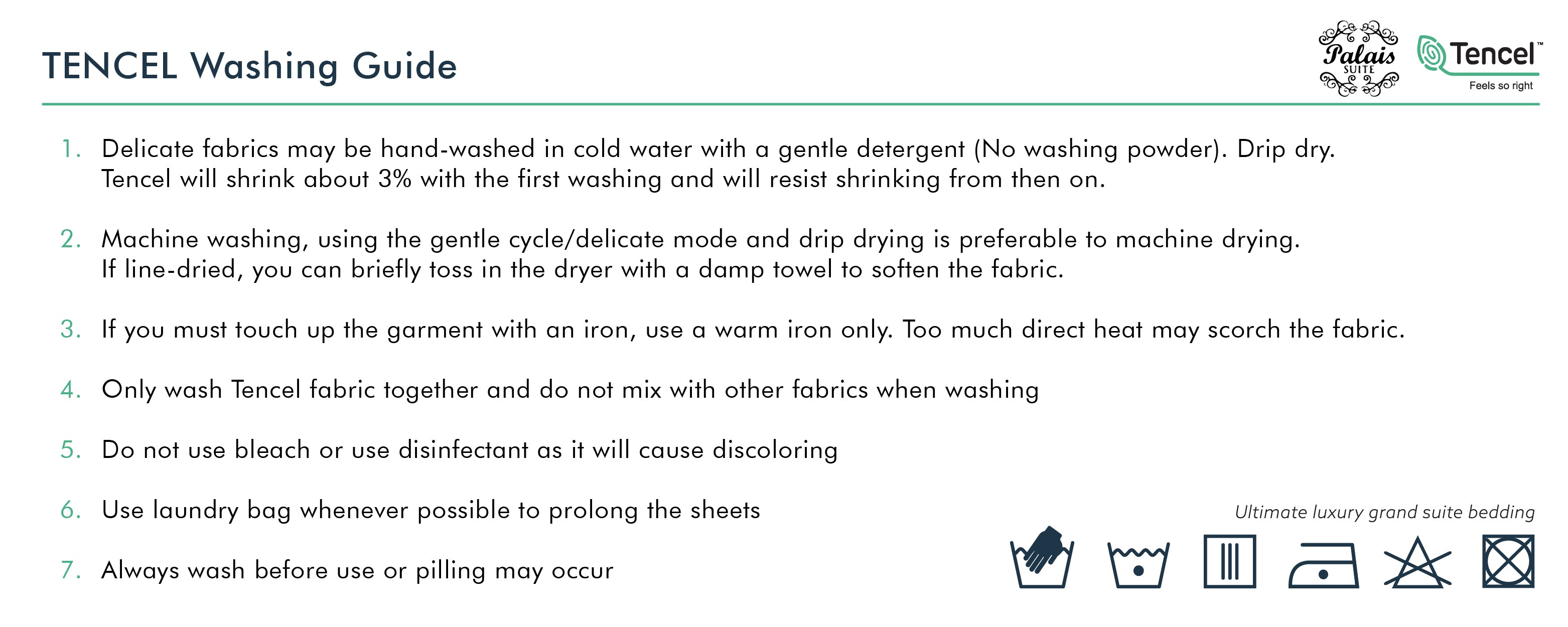 Palais Suite TENCEL™ Imperial Gray Quilt Cover - Tencel Washing Guide