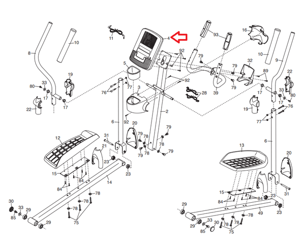 Proform 390 E 300 Zle Elliptical Display Console Assembly 2857 Hydrafitnessparts